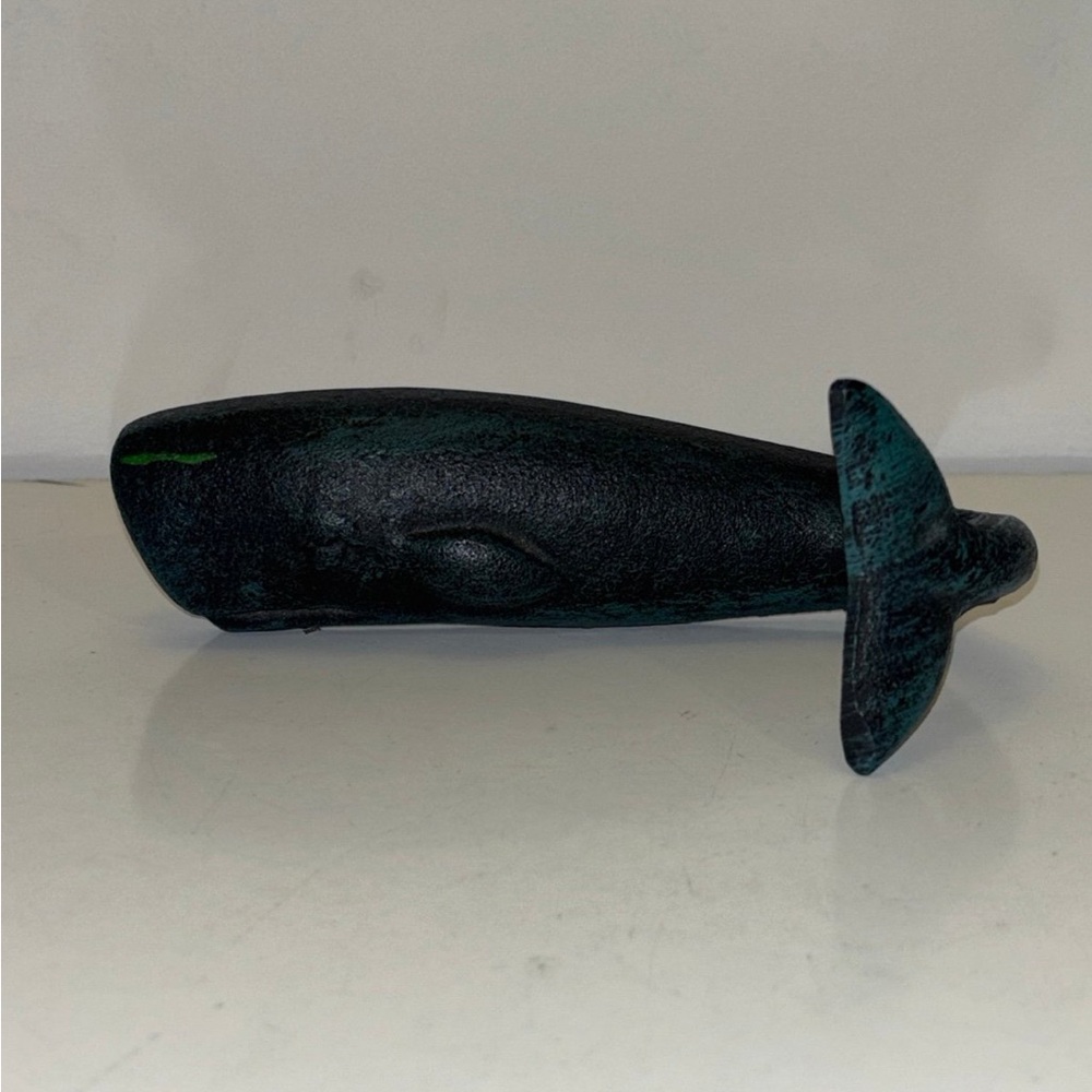 Seaworn Blue Cast Iron Whale Hook - 6" - Picture 4 of 9